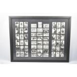 A Framed Set of 60 Monochrome Beatles Cards from A&BC Chewing Gum Ltd, Frame 88x69cm