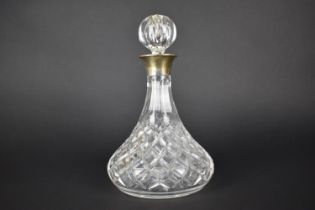 A Cut Glass and Silver Mounted Ships Decanter, 27cm high