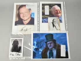 A Collection of Signed Photographs and Autographs Relating to Actors to Comprise Robbie Coltrane,