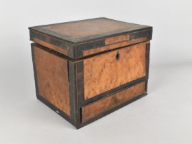 A 19th Century Burr Walnut and Rosewood Ladies Workbox, Hinged Lid to Interior with Removable Tray