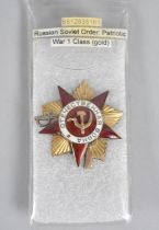 A Russian Medal, Order of The Patriotic War, First Class