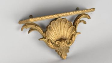 A Mid 20th Century Gilt Sprayed Composition Wall Sconce Shelf with Shell Decoration, 30cms Wide