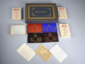 A Boxed De La Rue "Service" Bezique Card Set with Scorers