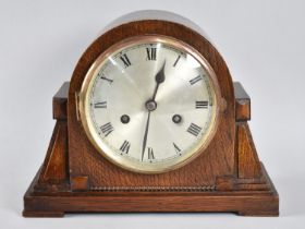 An Art Deco Oak Cased Mantel Clock, 29cm Wide