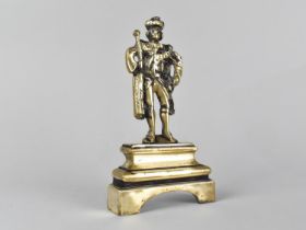 A Late 19th Century Brass Novelty Door Porter, in the Form of King with Crown and Sceptre, 21cm High
