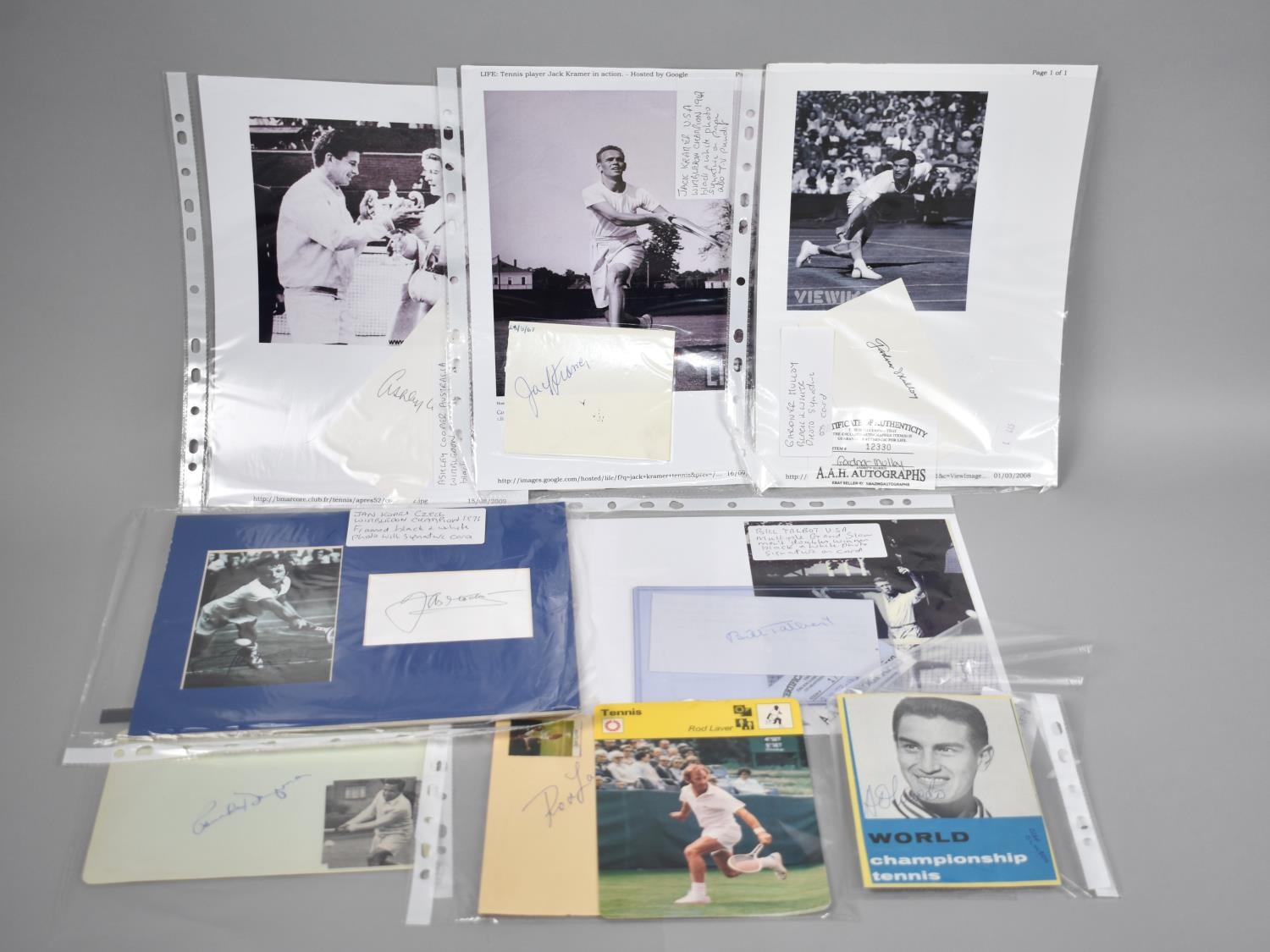 A Collection of Various Photographs and Autographs, Vintage Tennis Players to include Jack