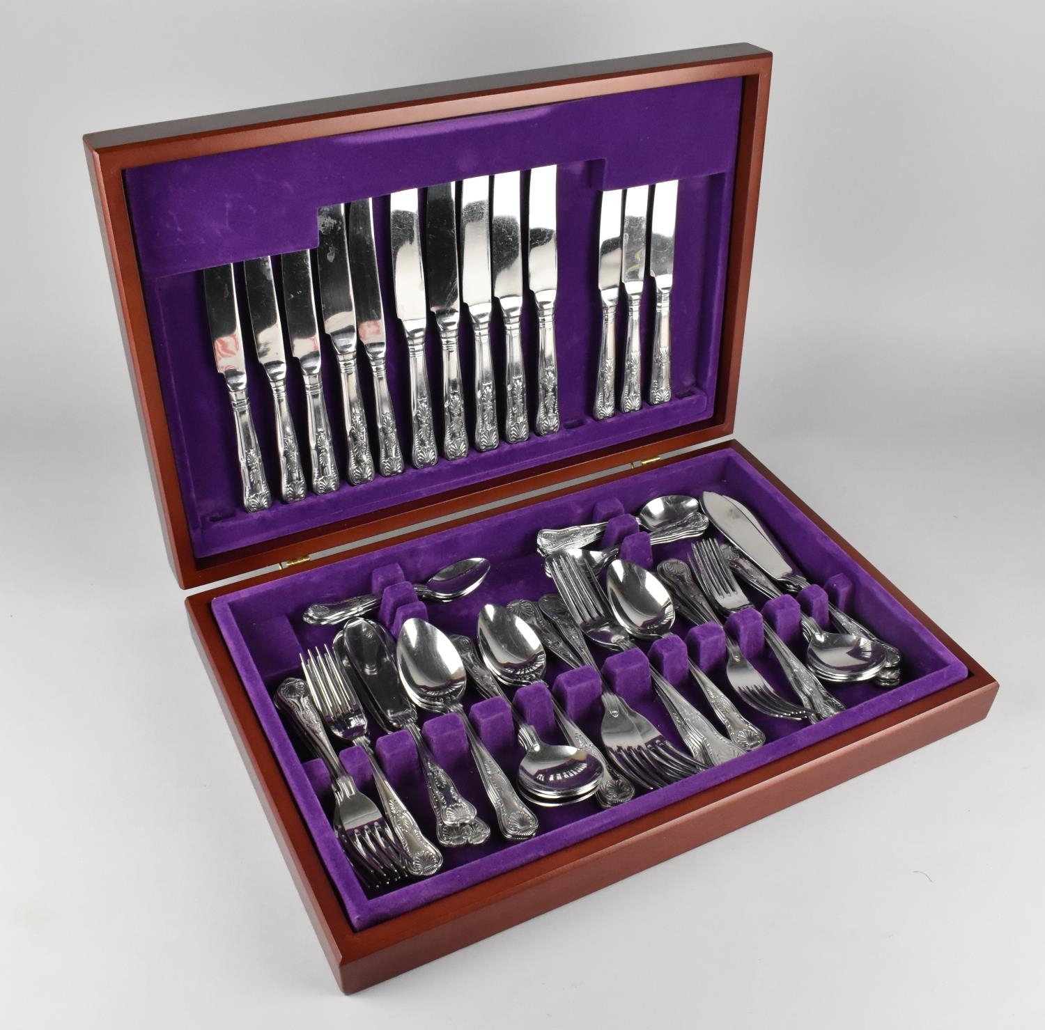 An Arthur Price Canteen of Kings Pattern Cutlery for Six, 46cms Wide (Missing One Knife)