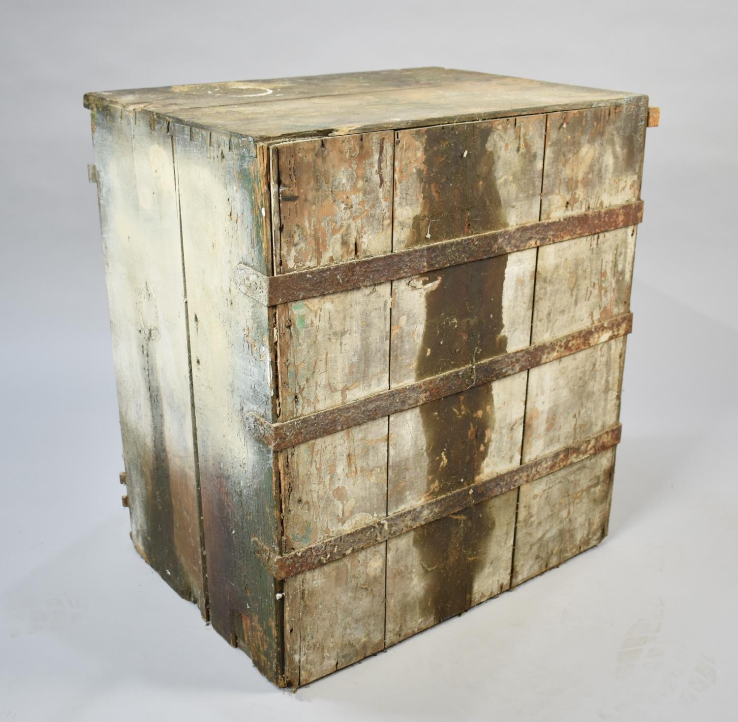 A 19th Century Pine Tool Cabinet with Eight Drawers over Section For Four Small Drawers but only One - Image 3 of 3