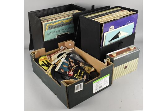 A Two Record Cases Containing Various Records Together with a Collection of Various Singles Together - Image 1 of 3