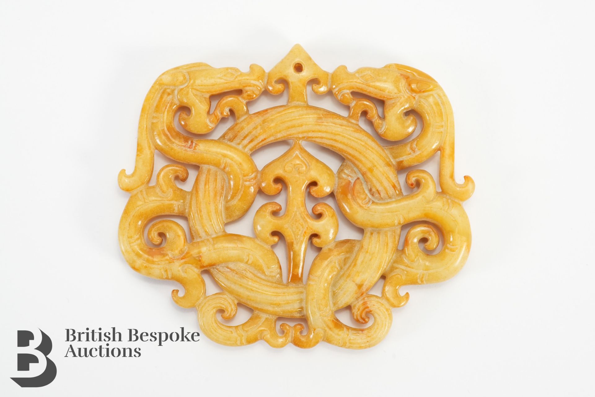 Chinese Yellow/Brown Jade Amulet - Bild 2 aus 3