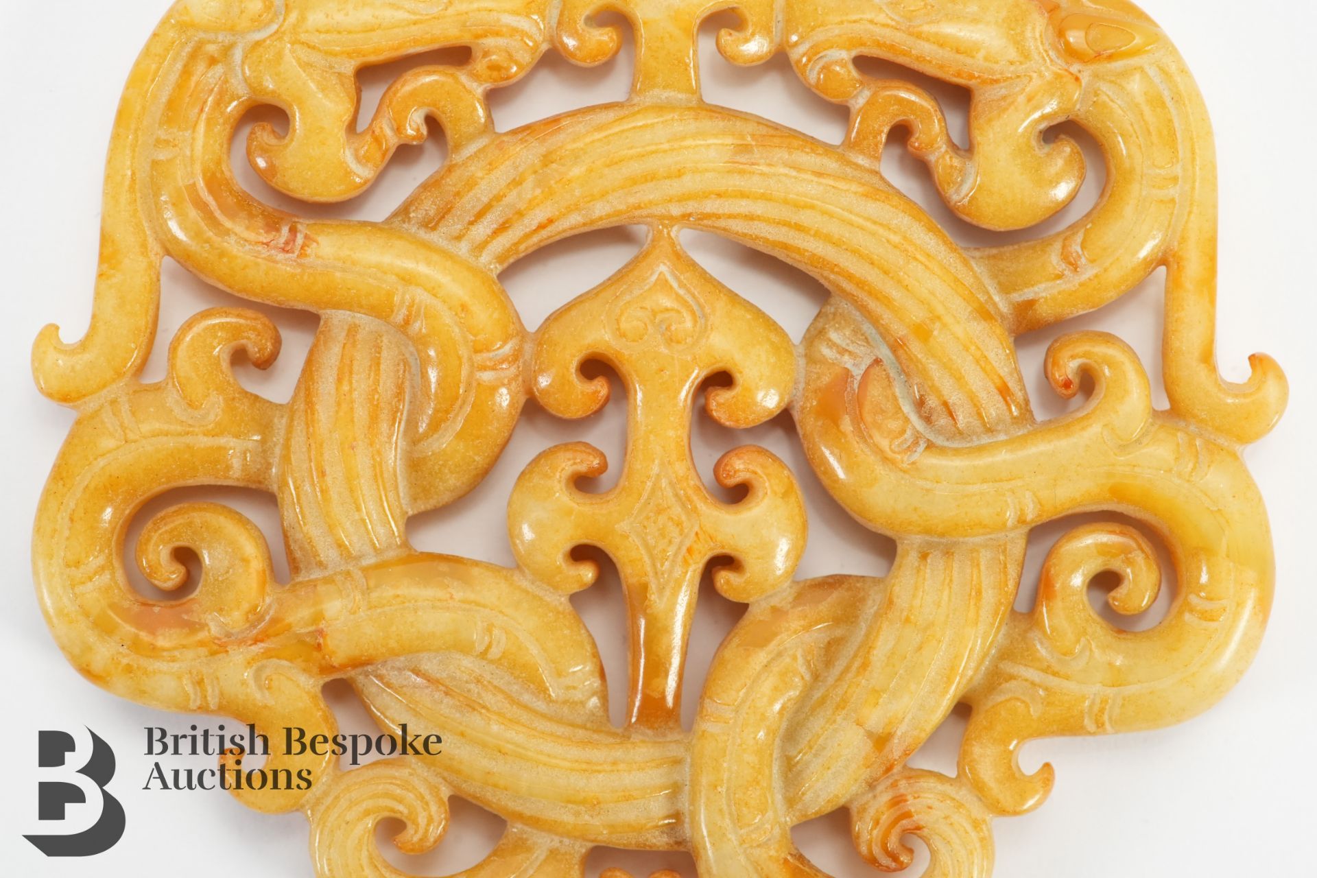 Chinese Yellow/Brown Jade Amulet - Bild 3 aus 3