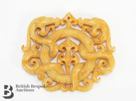 Chinese Yellow/Brown Jade Amulet