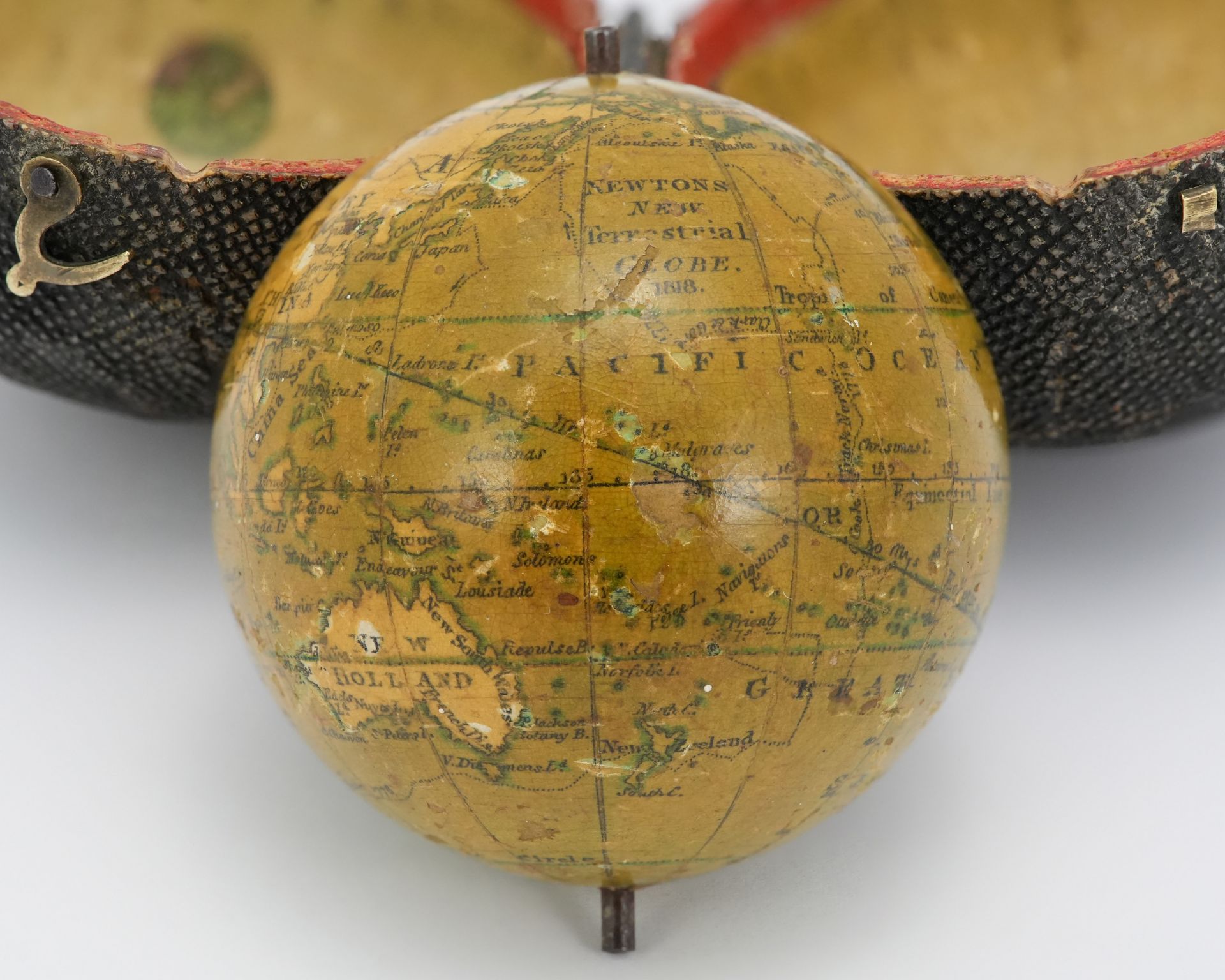 19th Century Miniature 2" Pocket Globe - Newton's New Terrestrial Globe 1818 - Bild 2 aus 17