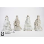 Four Chinese Blanc de Chine Figurines
