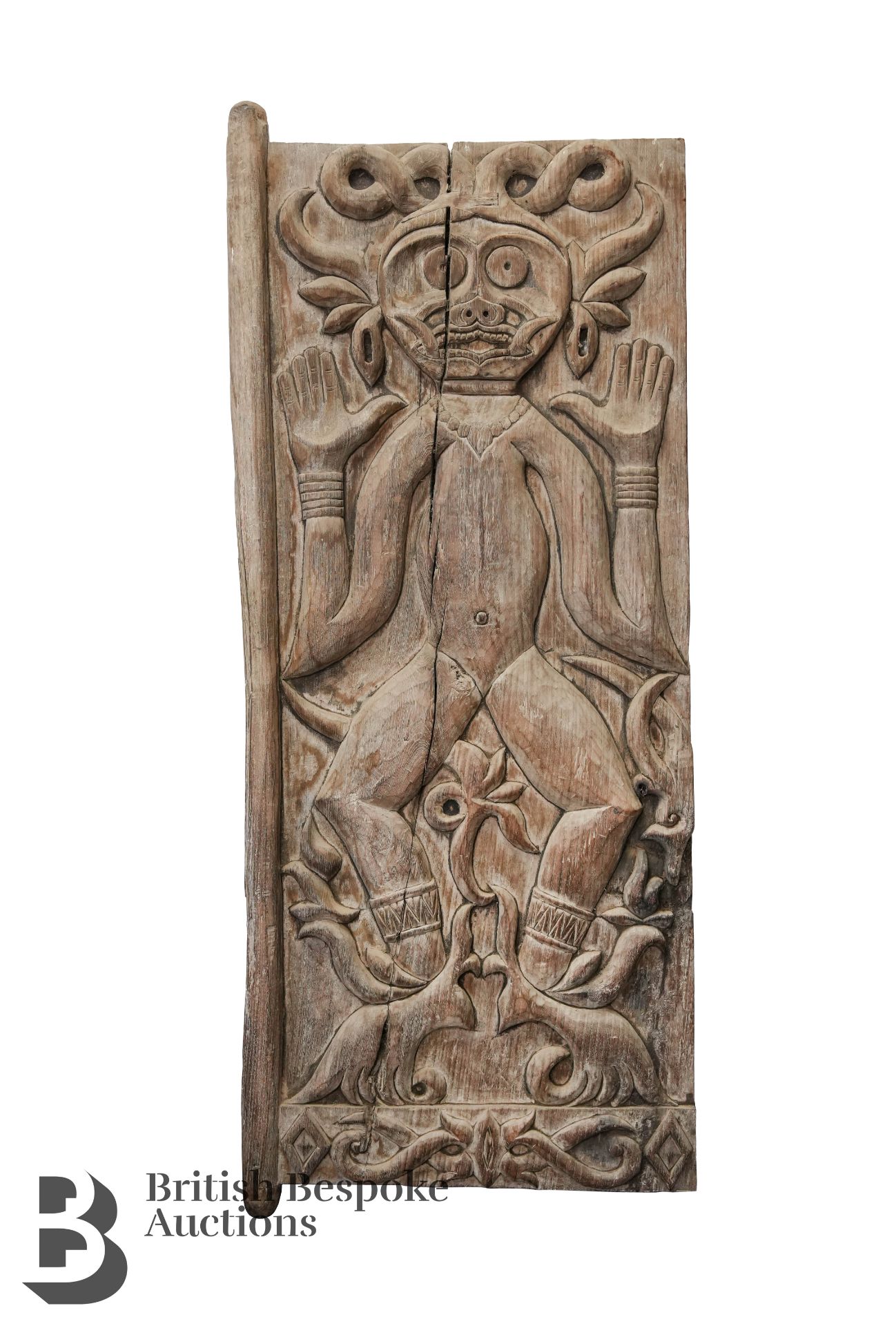 Pair of Carved Anthropomorphic Tribal Shutters - Image 2 of 9