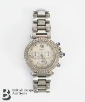 Cartier Pasha Chronograph Diamond Bezel Wrist Watch