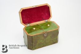 George III Green Tortoiseshell Tea Caddy