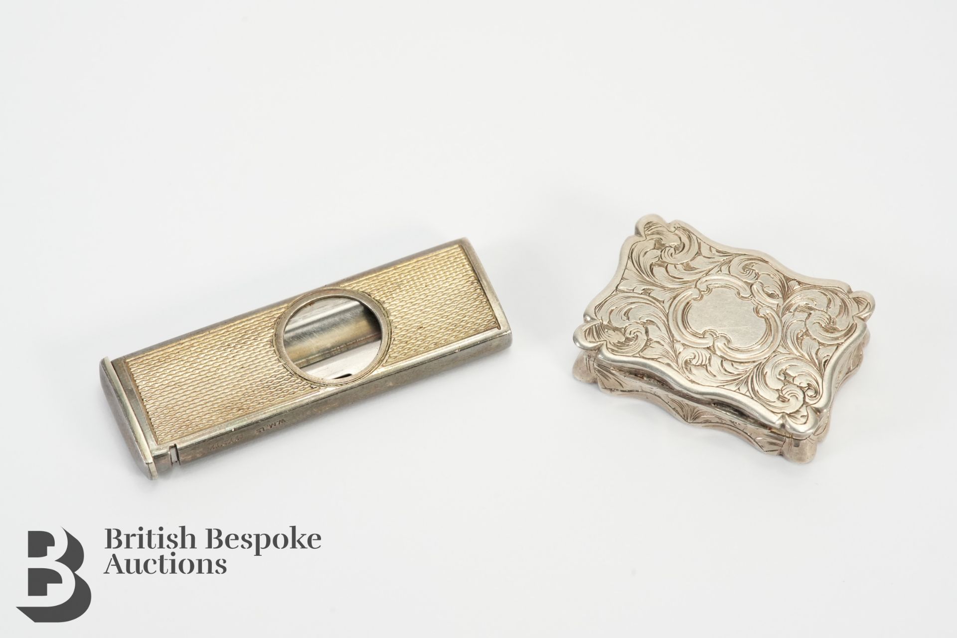 Victorian Silver Vinaigrette and Silver Cigarette Cutter - Image 2 of 3