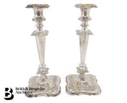Pair of 19th Century Silver Plated Candlesticks
