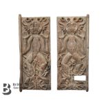 Pair of Carved Anthropomorphic Tribal Shutters