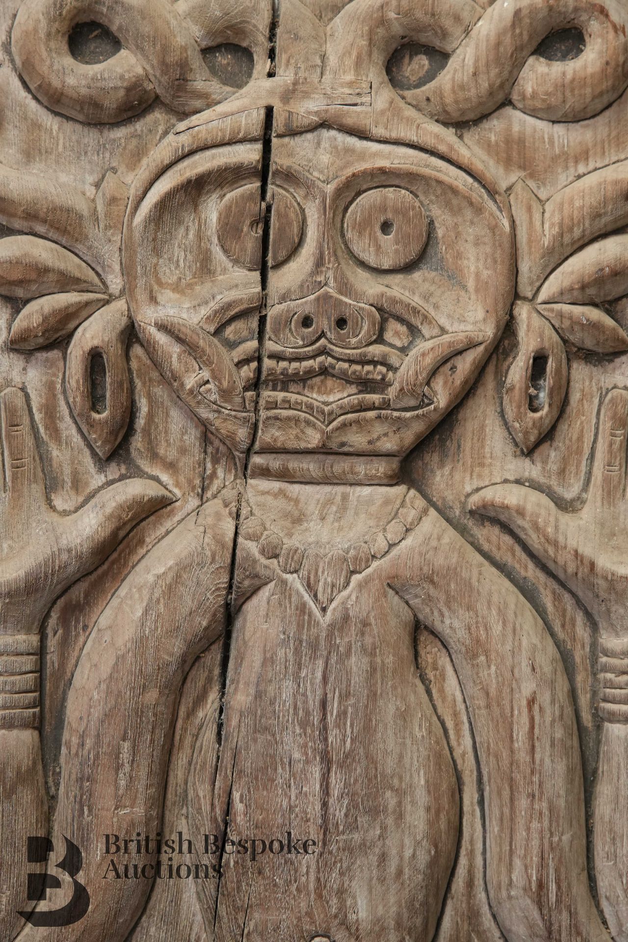Pair of Carved Anthropomorphic Tribal Shutters - Image 5 of 9