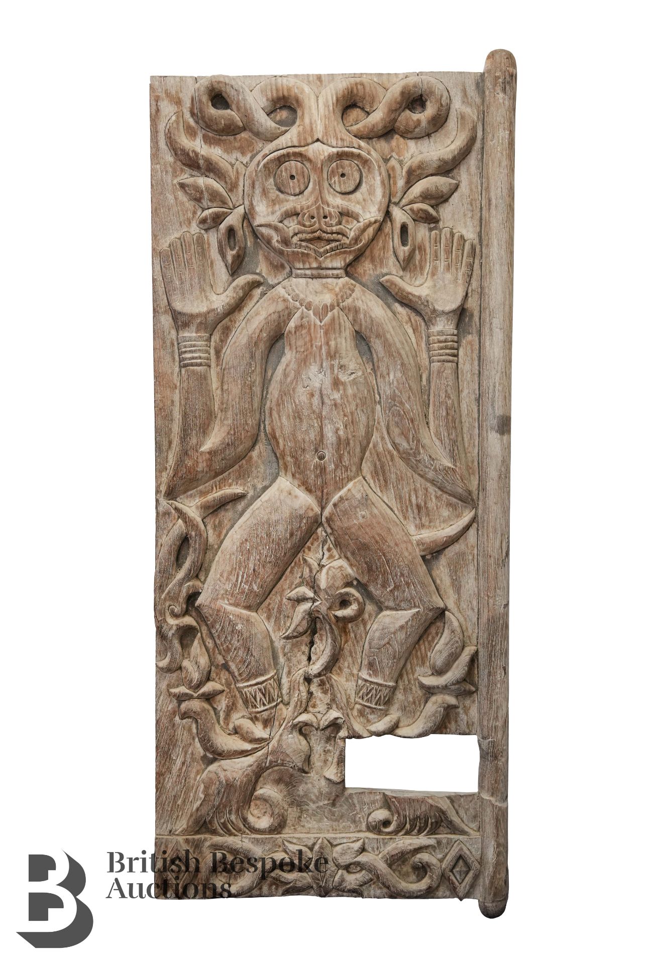 Pair of Carved Anthropomorphic Tribal Shutters - Image 6 of 9
