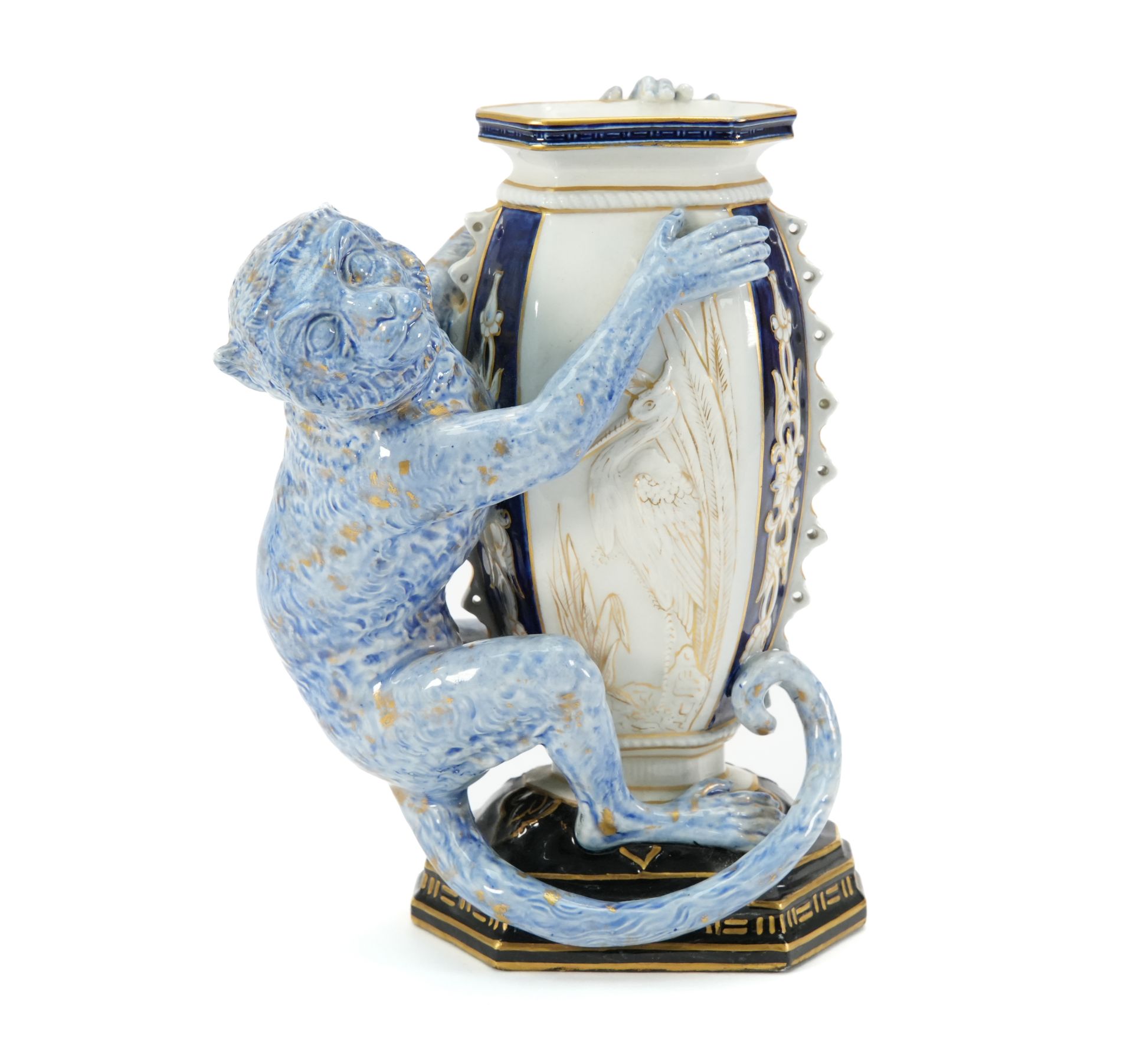 Royal Worcester Monkey Vase c1879 - Image 9 of 9