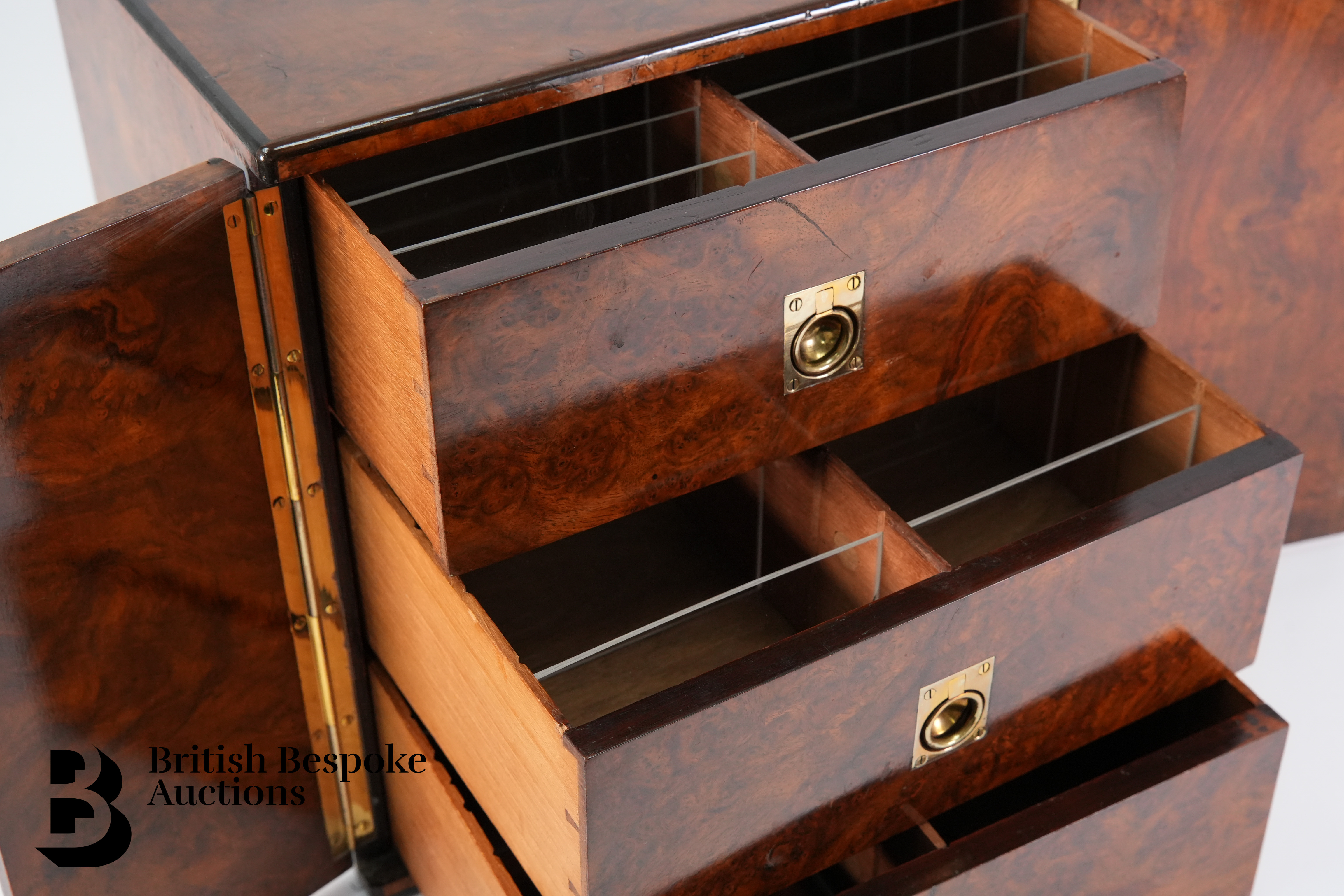 Victorian Burr Walnut Cigar Cabinet - Image 9 of 9