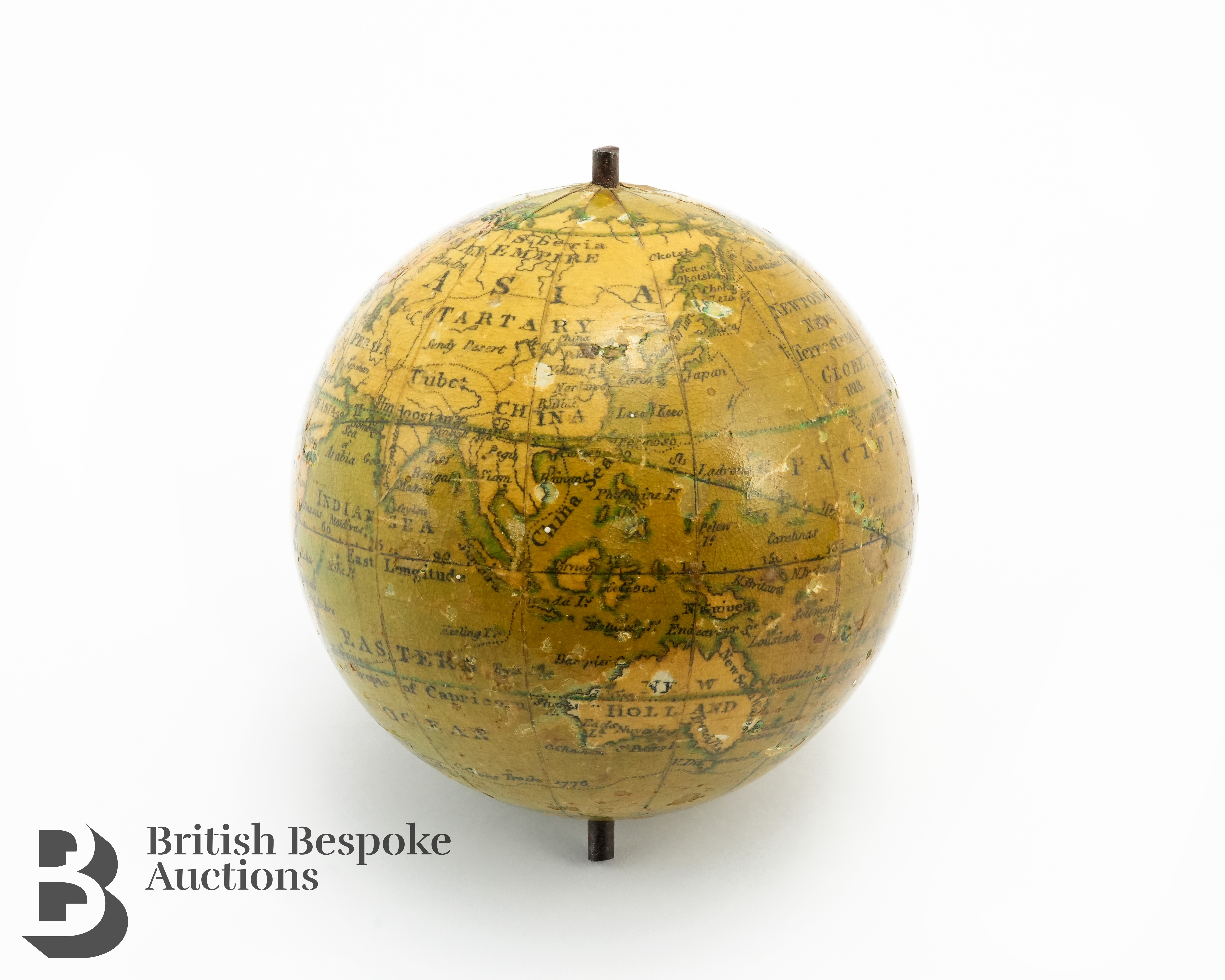 1818 Miniature 2" Pocket Globe - Newton's New Terrestrial Globe - Image 12 of 17