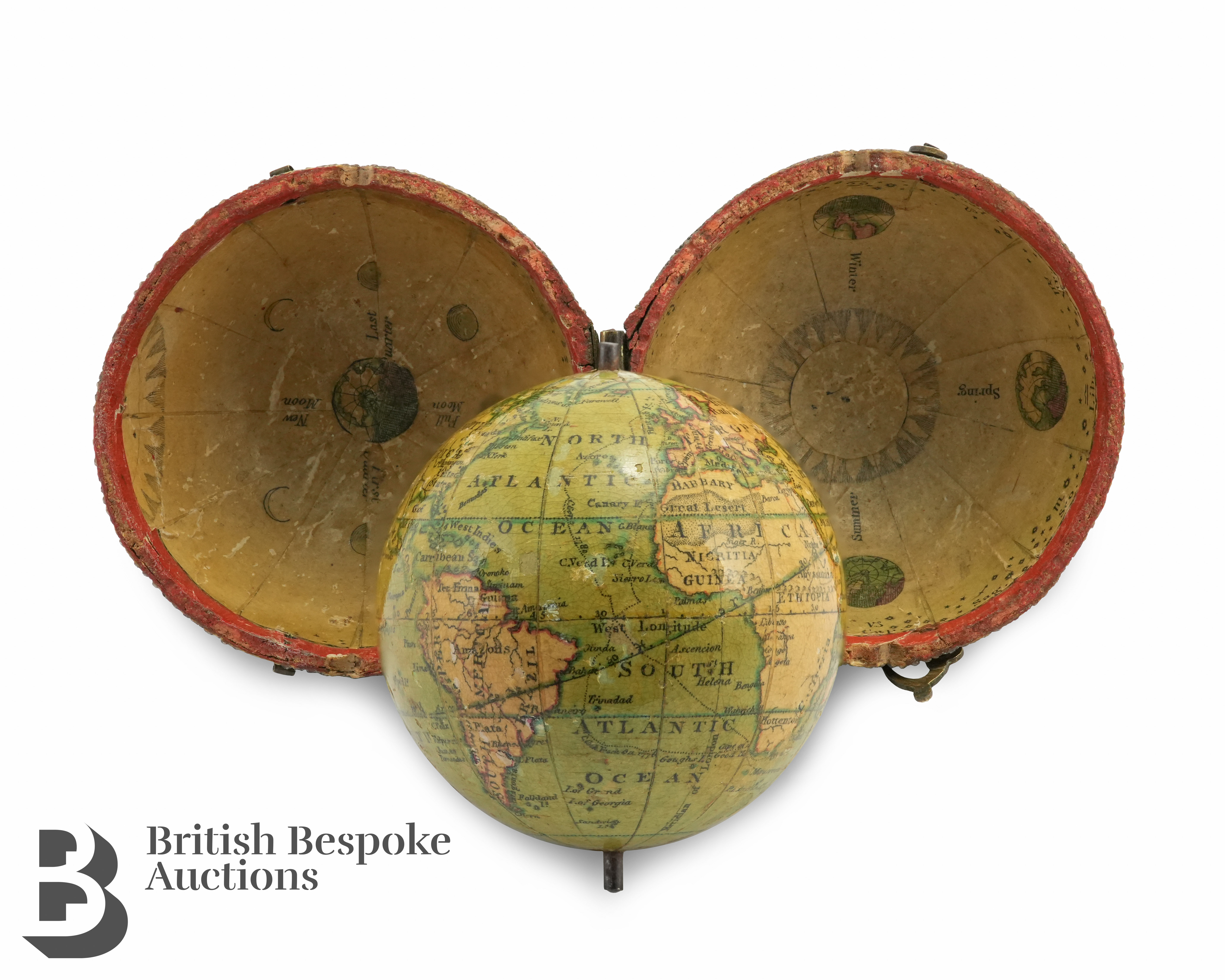 1818 Miniature 2" Pocket Globe - Newton's New Terrestrial Globe - Image 10 of 17