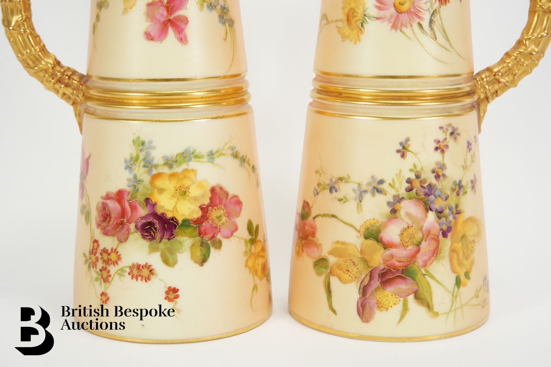 Pair of Royal Worcester Blush Ware Pitchers - Image 3 of 5