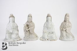 Four Chinese Blanc de Chine Figurines