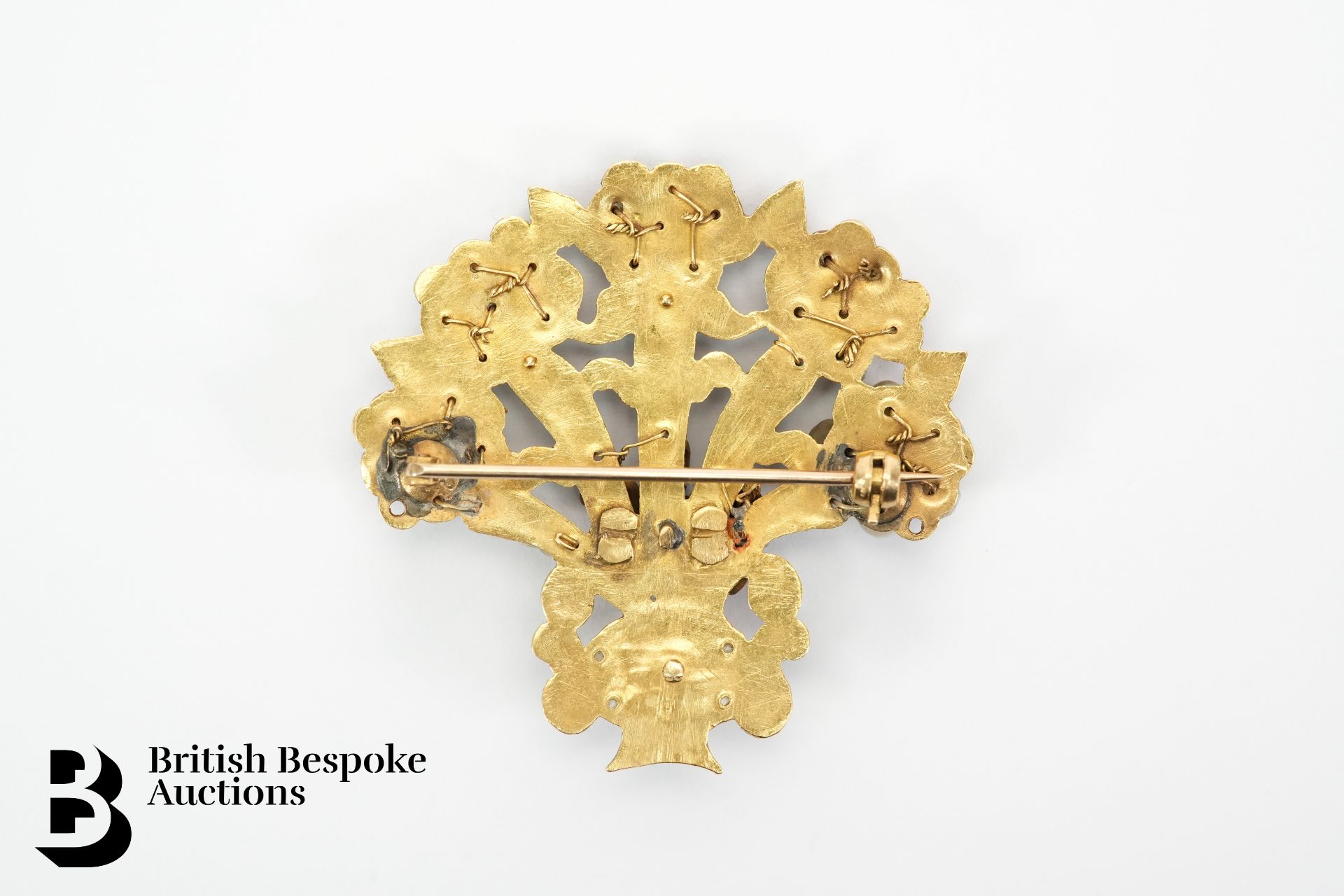 Georgian Gold, Enamel and Seed Pearl Brooch - Image 2 of 3