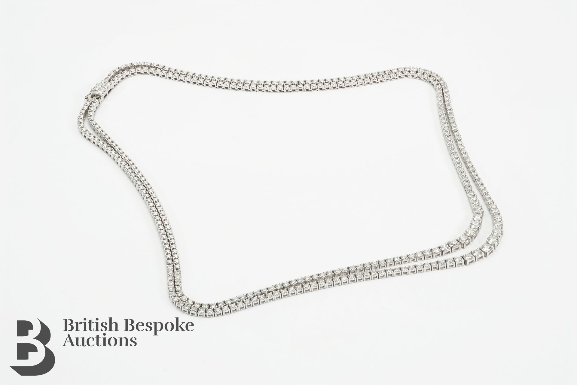 18ct White Gold 7.4ct Diamond Double Strand Necklace - Image 2 of 9