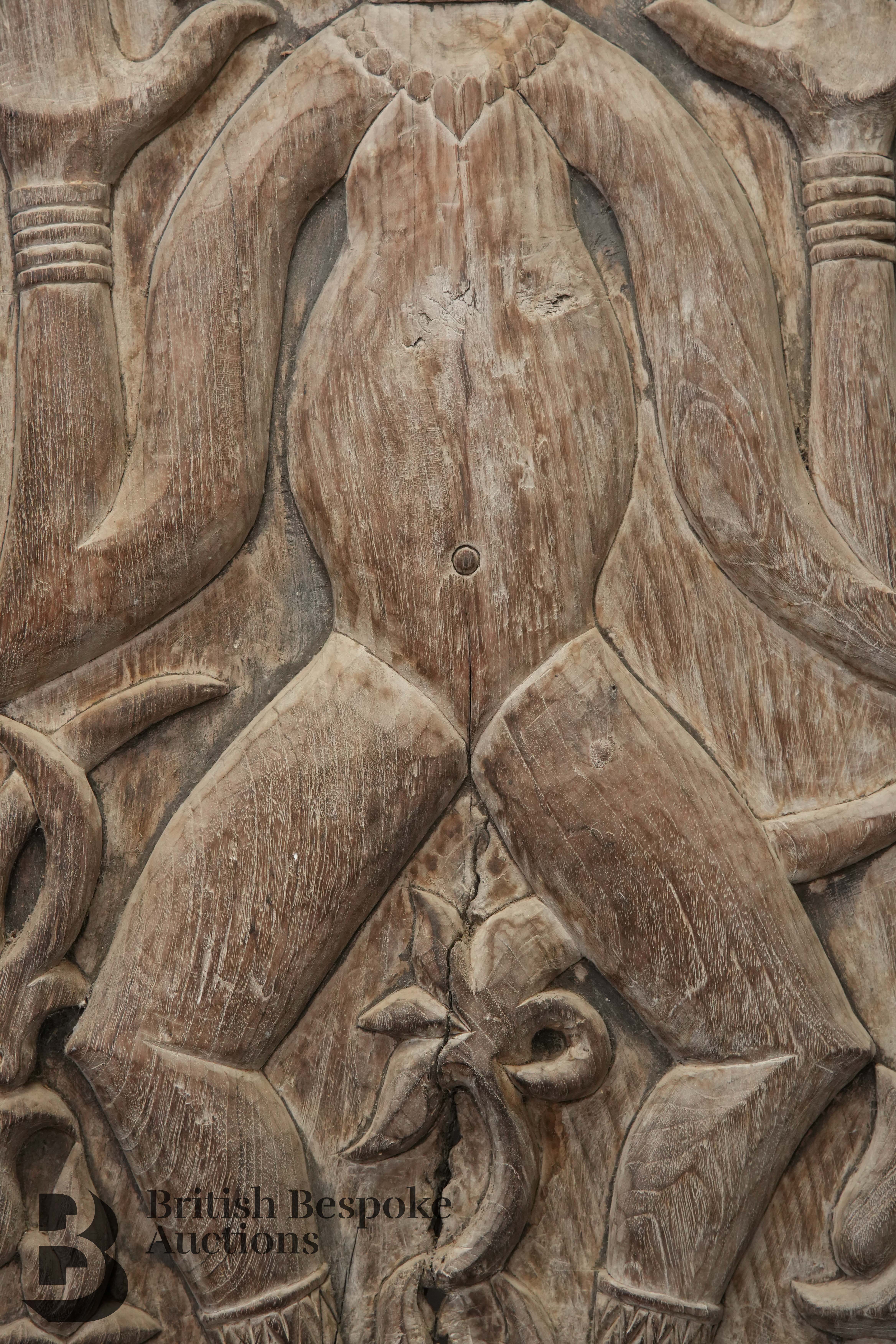 Pair of Carved Anthropomorphic Tribal Shutters - Image 8 of 9