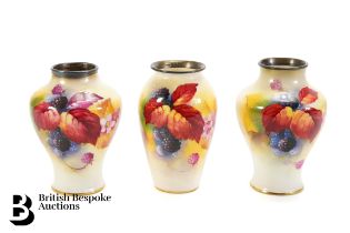 Three Royal Worcester Vases