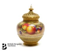 Royal Worcester Fallen Fruits Vase and Cover by Harry Ayrton
