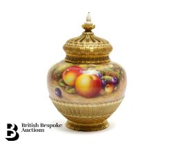 Royal Worcester Fallen Fruits Vase and Cover by Harry Ayrton