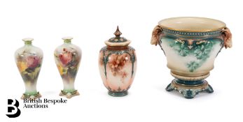 Pair of Hadley's Worcester Vases