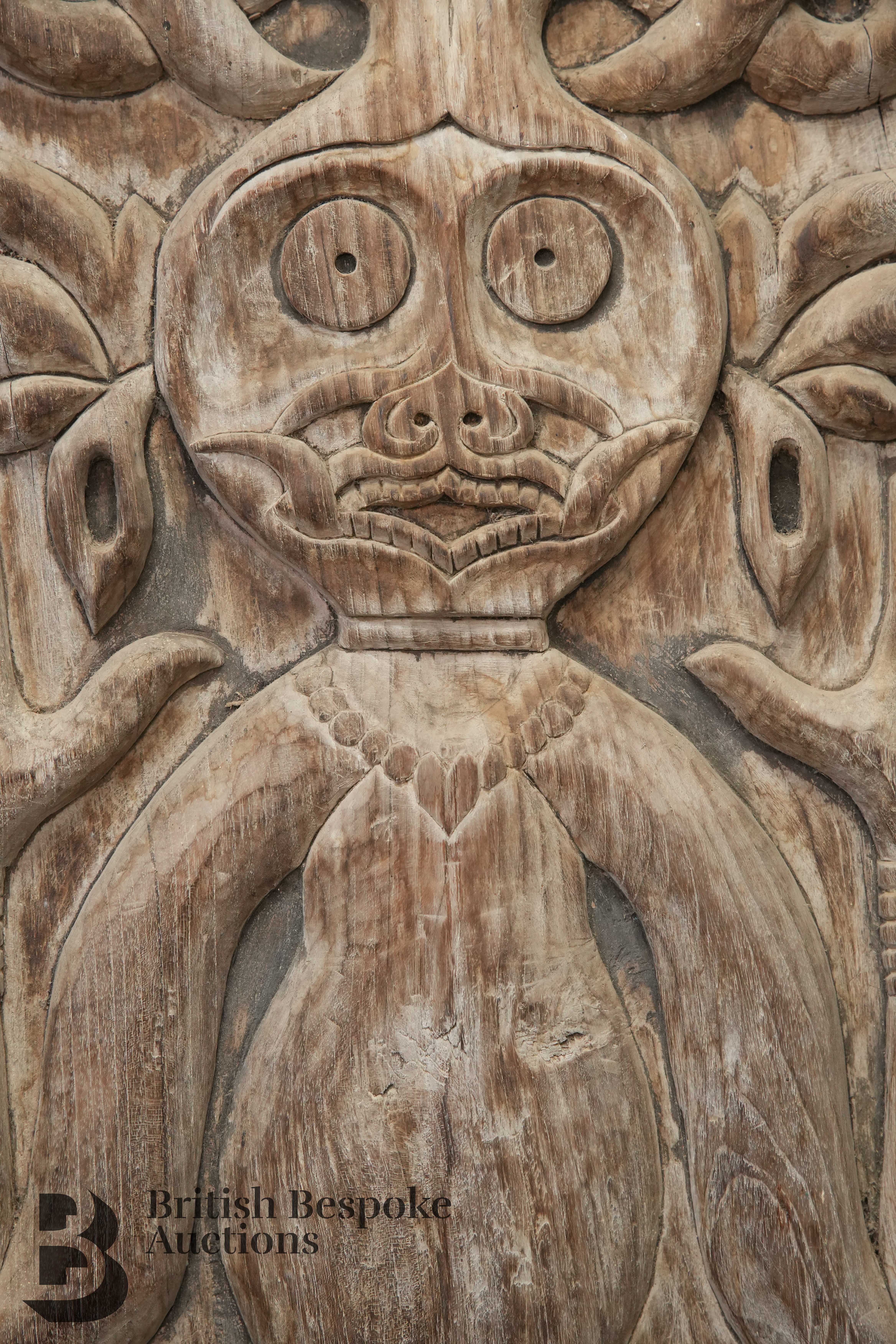 Pair of Carved Anthropomorphic Tribal Shutters - Image 9 of 9