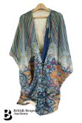 Chinese Imperial Blue Silk Embroidered Cloak