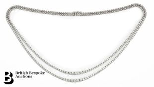 18ct White Gold 7.4ct Diamond Double Strand Necklace