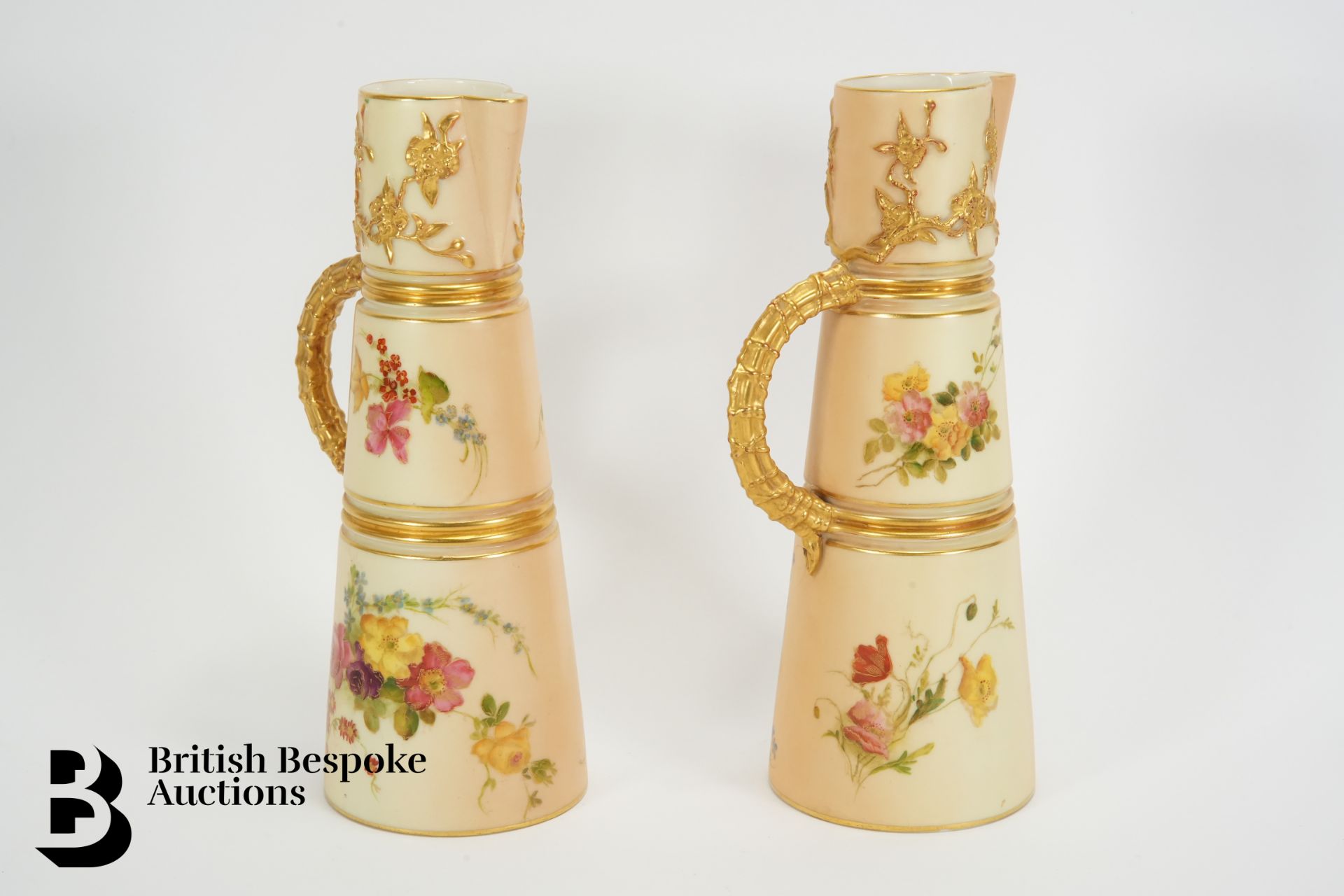 Pair of Royal Worcester Blush Ware Pitchers - Image 4 of 5