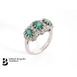 Platinum, Diamond and Emerald Ring