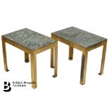 Pair of Brass and Marble Side Tables