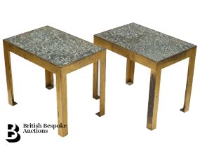 Pair of Brass and Marble Side Tables