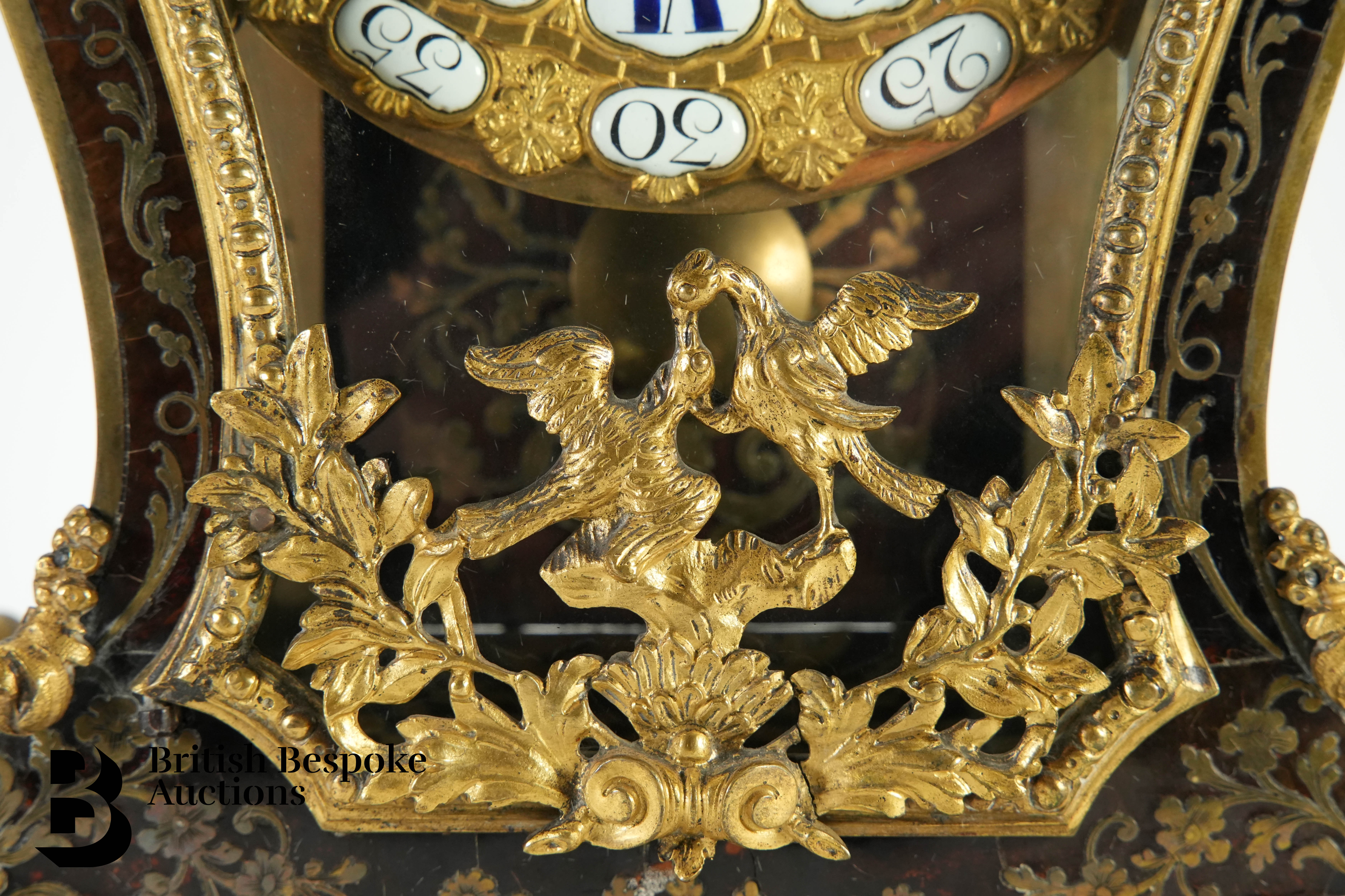 French Louis XV Boulle Mantel Clock - Bild 9 aus 15