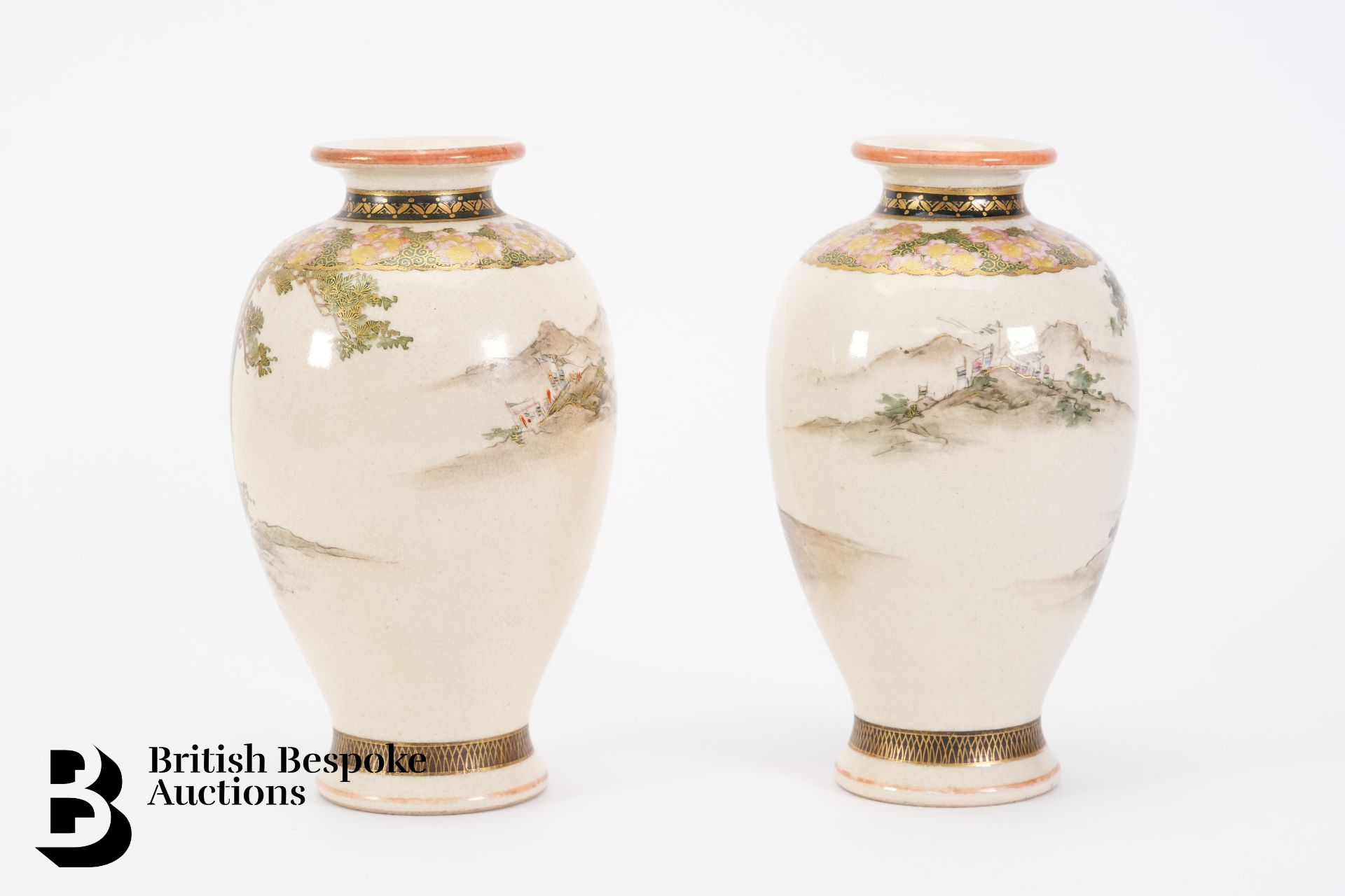 Pair of Japanese Satsuma Vases - Image 2 of 5