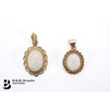 Two 9ct Gold Opal Pendants