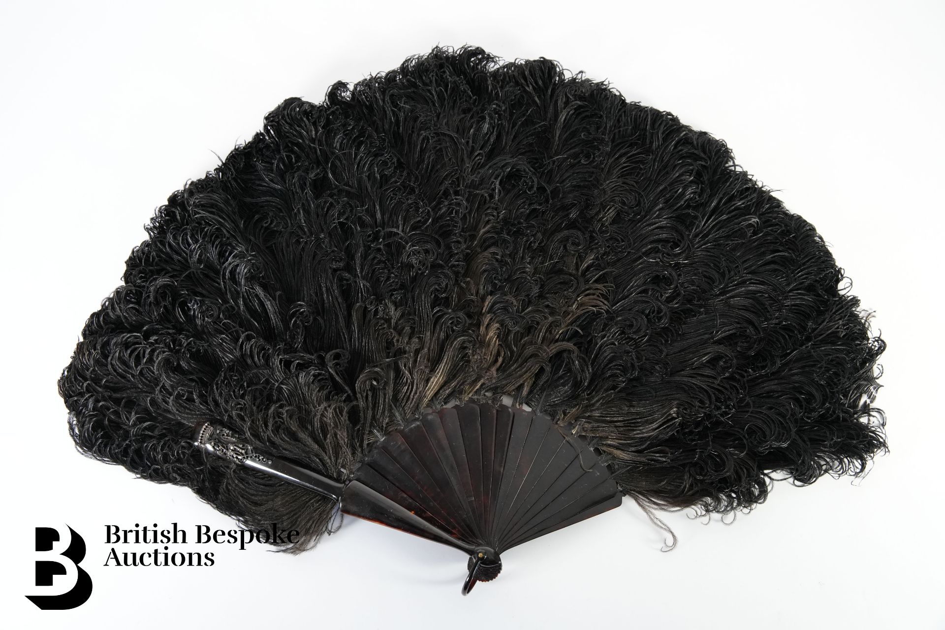 Black Ostrich Feather Fan